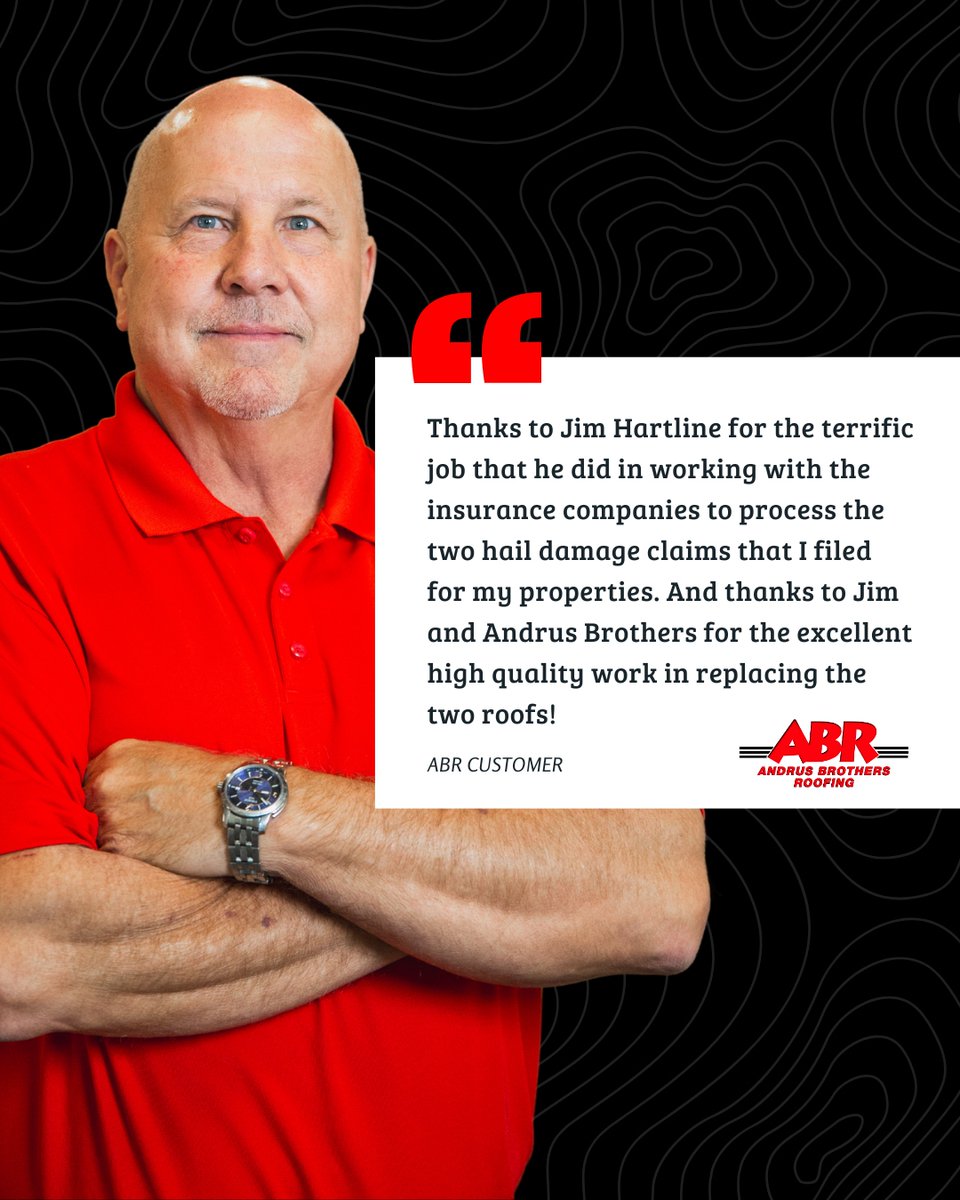 ABR_LBK's tweet photo. 🚨Shout-out to Jim Hartline🚨
From working with insurance to delivering top-notch roof replacements, Jim and our team made it happen twice! We love hearing stories like this from our amazing customers. https://t.co/122hPVN5oO