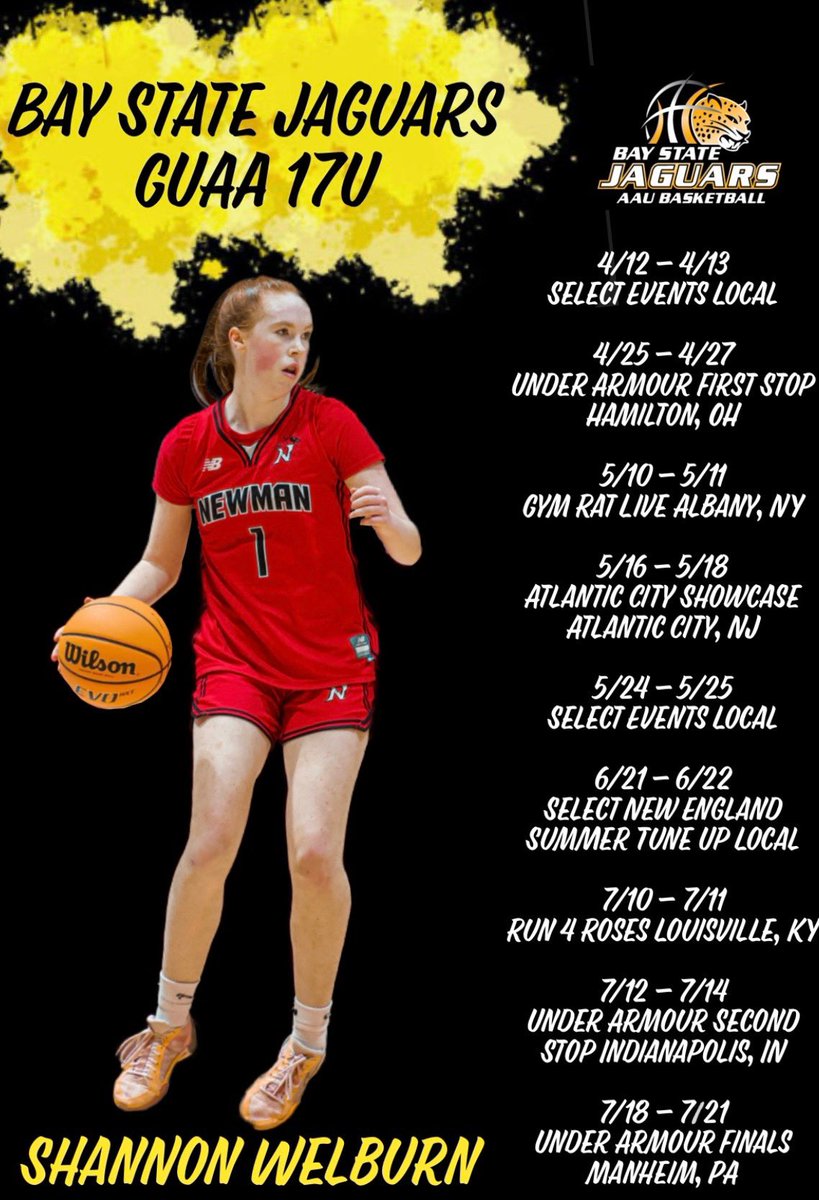 Shannon Welburn (@shannonwelburn) on Twitter photo Here is my schedule for this aau season with my <a href="/BayStateJags/">Bay State Jaguars</a> team! <a href="/JagsRecruiting/">Bay State Jaguars Recruiting</a> <a href="/LaurieBollin/">LAURIE BOLLIN</a> <a href="/Newmangbball/">Newman School Girls Basketball</a> <a href="/mrodrigues423/">Matt Rodrigues</a> Here is my schedule for this aau season with my <a href="/BayStateJags/">Bay State Jaguars</a> team! <a href="/JagsRecruiting/">Bay State Jaguars Recruiting</a> <a href="/LaurieBollin/">LAURIE BOLLIN</a> <a href="/Newmangbball/">Newman School Girls Basketball</a> <a href="/mrodrigues423/">Matt Rodrigues</a>