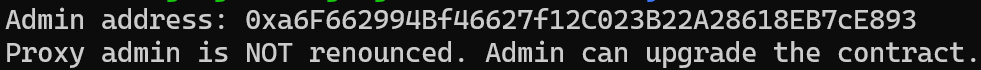 DeFiJane's tweet photo. @safemoon You claim to have a “fully renounced” contract with owner 0x000…000, yet proxy admin 0xa6F662994Bf46627f12C023B22A28618EB7cE893 can upgrade via upgradeTo to drain funds or reclaim ownership. Admin control undermines true renunciation. https://t.co/TL15pq2JQ3
