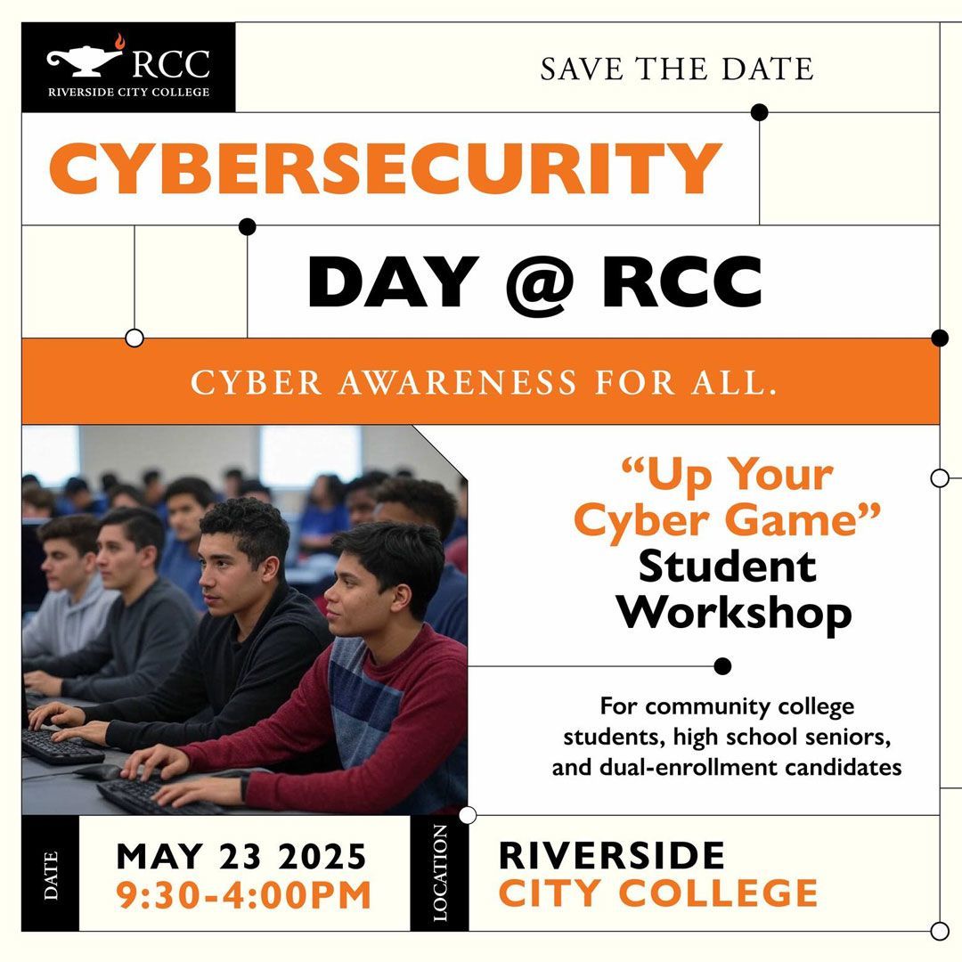 🎯 CYBERSECURITY DAY @ RCC 

Join us for a FREE student workshop focused on cyber awareness, career readiness, and hands-on learning in IT and cybersecurity.

🔐  Thursday, May 23, 2025
🕘  9:30 AM – 4:00 PM
🍴 Free lunch included!

👉 RSVP today  buff.ly/L6fOiqw