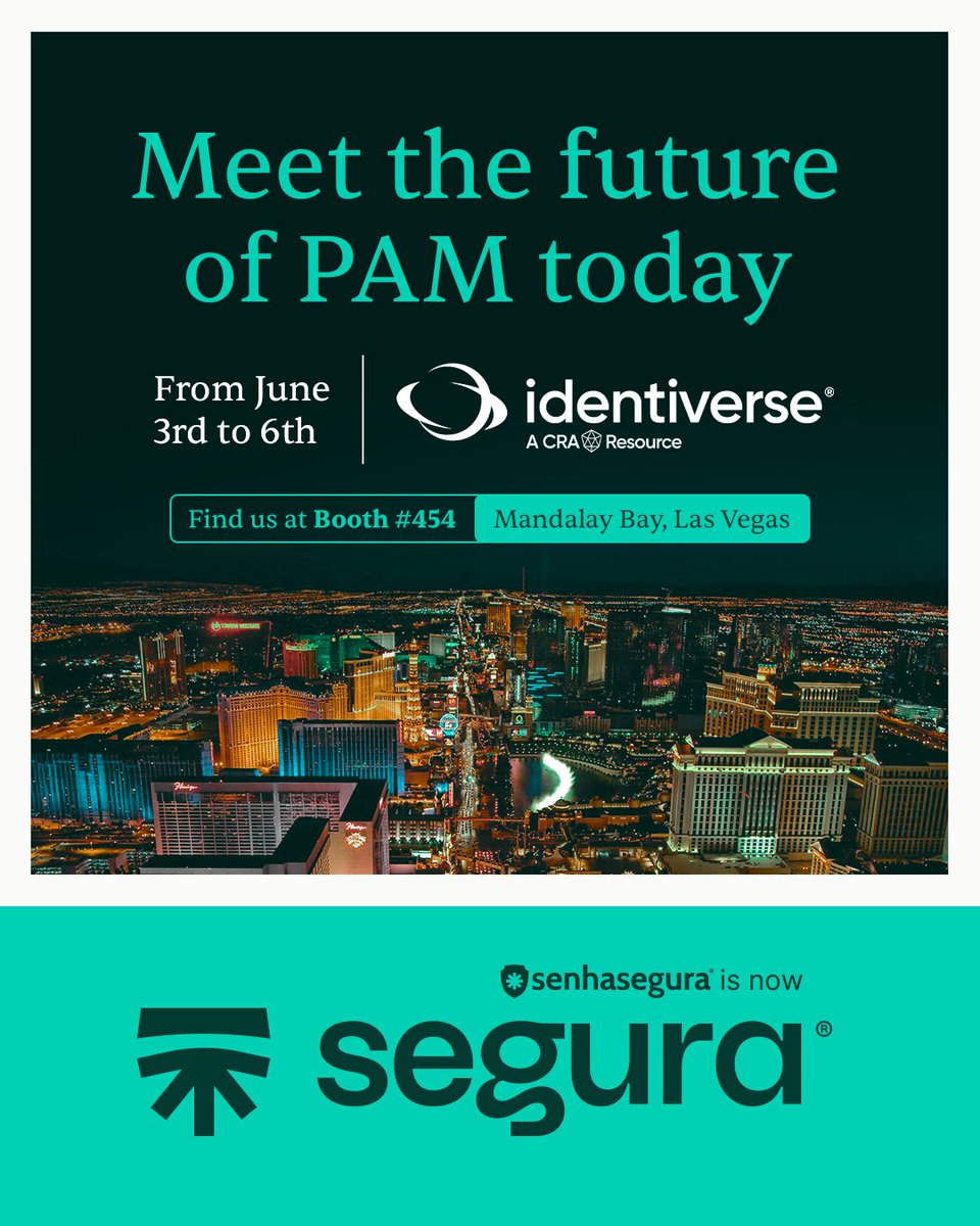Legacy PAM is the past. Segura® is the future.

We’re heading to Identiverse 2025 to show what the world’s #1 all-in-one PAM solution really looks like: fast, flexible, and trusted by security teams around the world.

📍 Booth #454
📅 June 3–6

#Segura #Identiverse #PAM