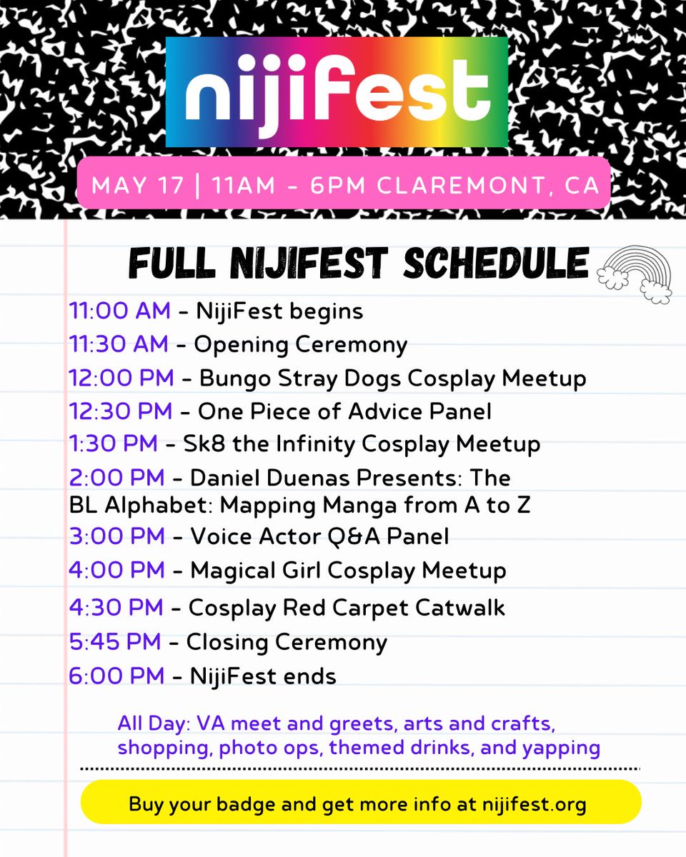 SEE YOU TOMORROW! 👏🏼✨ Get your ticket at nijifest.org and join us for a gay time! 🌈