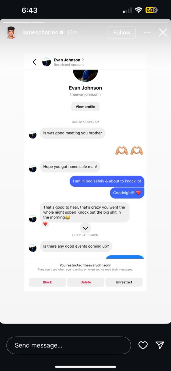 ItsMalcolmYT's tweet image. James Charles response to Kayla Malecc’s videos finally showing some conversations between him and Evan Johnson.
Yeah this ain’t it chief 💀💀💀💀 lmao