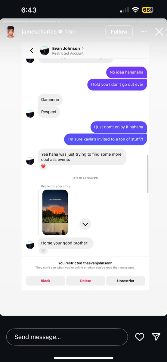 ItsMalcolmYT's tweet image. James Charles response to Kayla Malecc’s videos finally showing some conversations between him and Evan Johnson.
Yeah this ain’t it chief 💀💀💀💀 lmao
