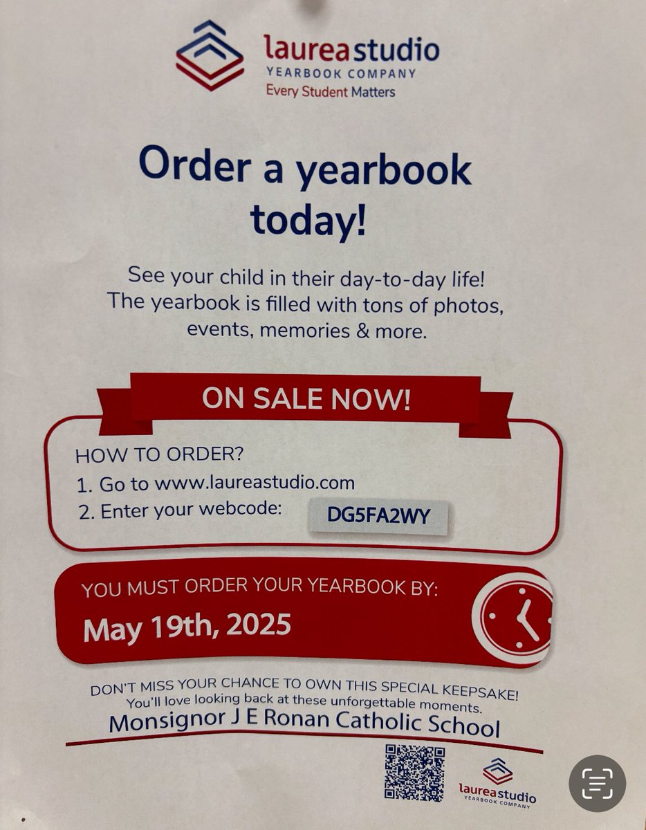 Ms. Naccarato’s Grade 8 Class (@msnaccarato6) on Twitter photo Happy Friday MRO. Quick reminder to order your yearbook before May 19th. laureastudio.com - see the flyer for your webcode.
#memories #endoftheyearalready <a href="/SMCDSB_MRO/">Monsignor J.E. Ronan Catholic School</a> Happy Friday MRO. Quick reminder to order your yearbook before May 19th. laureastudio.com - see the flyer for your webcode.
#memories #endoftheyearalready <a href="/SMCDSB_MRO/">Monsignor J.E. Ronan Catholic School</a>