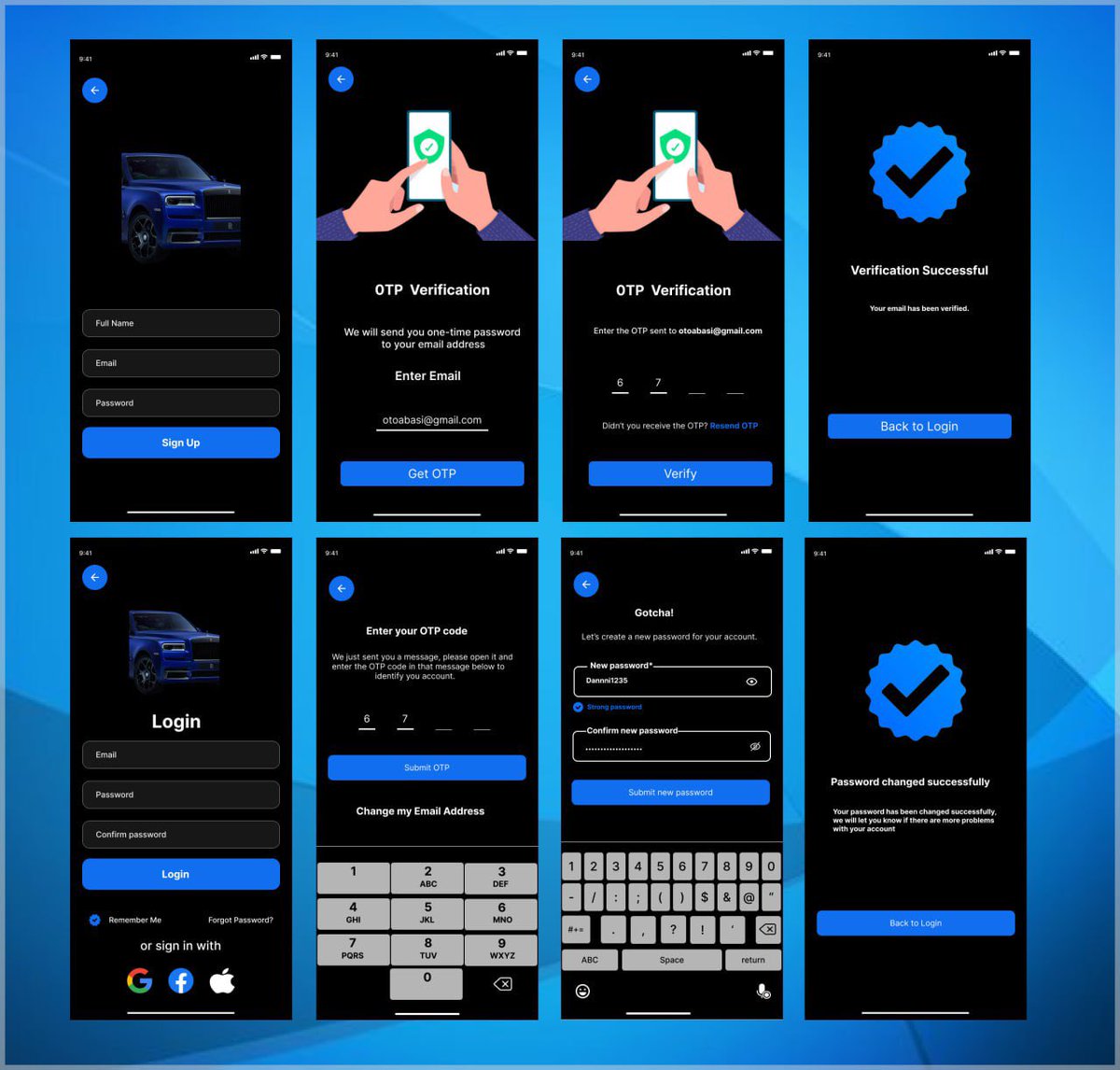 Danni_Otoabasi's tweet photo. Day 12 !
Designed ;
Sign up / Sign in, Email Verification and Password reset pages for LuxMotion !
A car rental app 🔥🔥 https://t.co/BAnz9WucDT