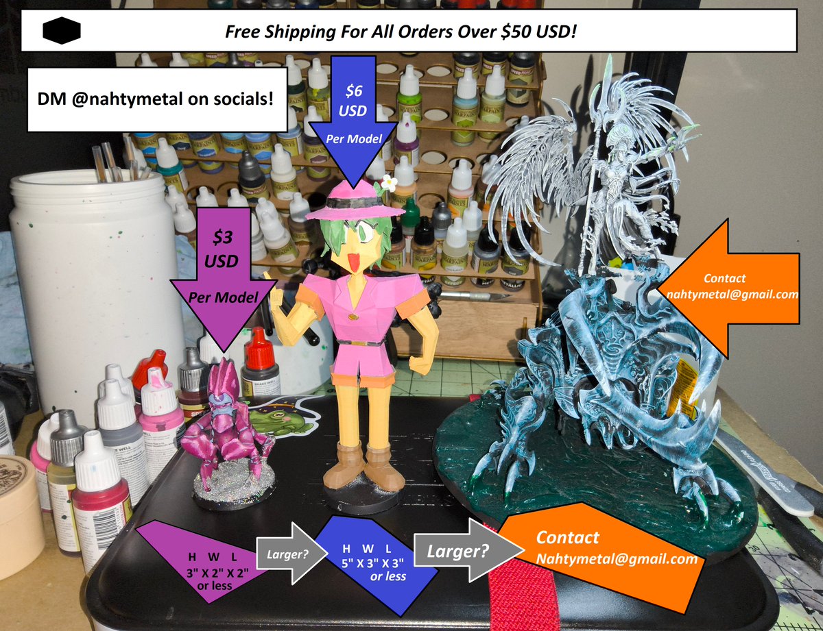 nahtymetal's tweet photo. New pricing model for 3D prints! Printing all styles and models (including proxies)
https://t.co/HTZN69CKHR https://t.co/LLQc7rWfIm