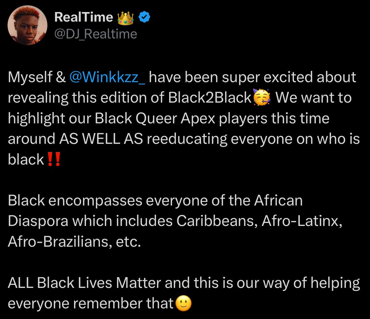 To all my TOs that host minority focused tournaments…

PLEASE make sure you are using these tourneys as an opportunity to EDUCATE people. It seems like our identities are just becoming coined terms and that’s not what needs to happen!

Having a (insert minority) tourney just to