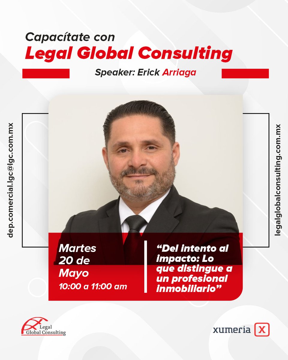 LegalGlobalC's tweet photo. 🚨 Capacitación imperdible para agentes que quieren marcar la diferencia.Descúbrelo este martes 20 a las 10 am con Erick Arriaga:
👉 "Del intento al impacto: Lo que distingue a un profesional inmobiliario"🖥️ 100% en línea. https://t.co/mAqOLS42RS