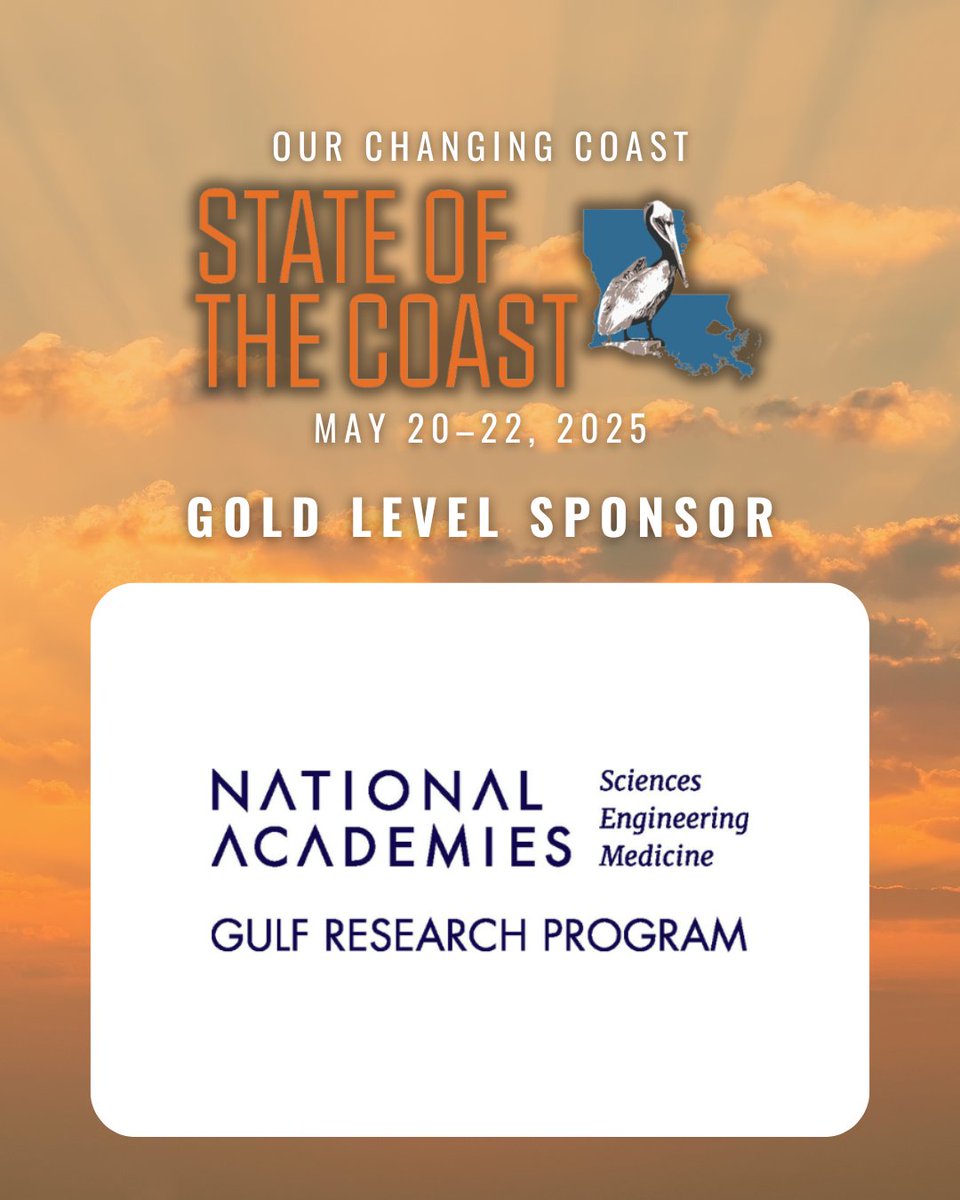 Coalition to Restore Coastal Louisiana (@crcl1988) on Twitter photo We’re proud to have <a href="/nasem/">naseem abuzhea</a> Gulf Research Program as a Gold Level Sponsor of State of the Coast 2025! 🧡
Your support helps us bring together experts and community members to work toward a stronger, more resilient coast.
View all 2025 sponsors at stateofthecoast.org We’re proud to have <a href="/nasem/">naseem abuzhea</a> Gulf Research Program as a Gold Level Sponsor of State of the Coast 2025! 🧡
Your support helps us bring together experts and community members to work toward a stronger, more resilient coast.
View all 2025 sponsors at stateofthecoast.org