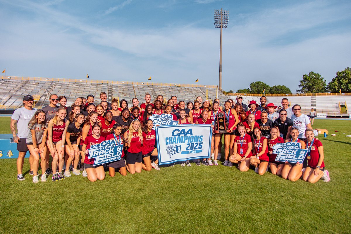 elonuniversity's tweet photo. For the 4th time in 5 years, the @ElonXCTF are the @caasports Women's Outdoor Track &amp; Field Champions! https://t.co/IP3QQuElBt