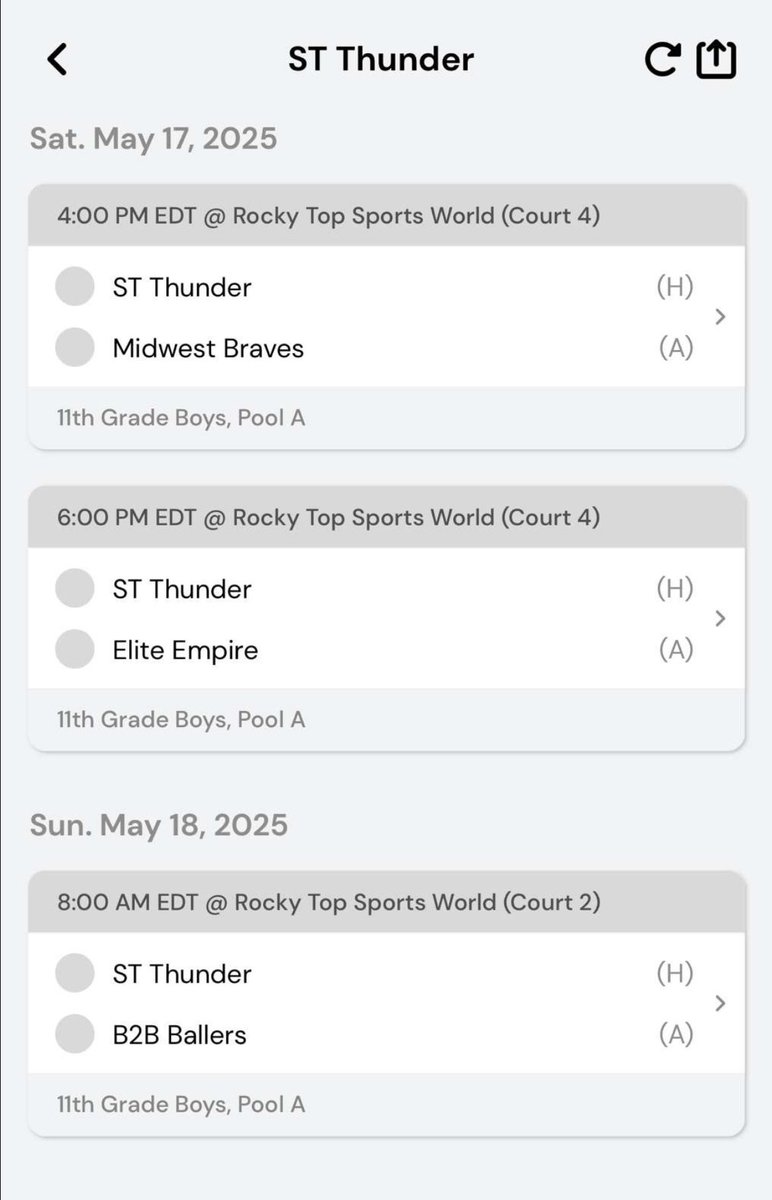 Elijah Parks (@elijahparksm) on Twitter photo My Schedule for this weekend in the 2025 Rocky Top Spring Championship!!!
<a href="/CoachSharp24/">Logan Sharp</a> <a href="/_Andy_Sharpe_/">Andy Sharpe</a> <a href="/CoachJoshNCSA/">Josh Ruggles</a> <a href="/CoachBEmerson/">Brian Emerson</a> <a href="/will_merrell/">Will Merrell</a> <a href="/Coach_DanEarl/">Dan Earl</a> <a href="/CoachDanTharp/">Dan Tharp</a> <a href="/ABiggerstaff42/">Alex Biggerstaff</a> <a href="/Coach_Greenman/">Scott Greenman</a> <a href="/DJonesGD1/">D. jOnEs</a> <a href="/FawbushGreg/">Greg Fawbush</a> My Schedule for this weekend in the 2025 Rocky Top Spring Championship!!!
<a href="/CoachSharp24/">Logan Sharp</a> <a href="/_Andy_Sharpe_/">Andy Sharpe</a> <a href="/CoachJoshNCSA/">Josh Ruggles</a> <a href="/CoachBEmerson/">Brian Emerson</a> <a href="/will_merrell/">Will Merrell</a> <a href="/Coach_DanEarl/">Dan Earl</a> <a href="/CoachDanTharp/">Dan Tharp</a> <a href="/ABiggerstaff42/">Alex Biggerstaff</a> <a href="/Coach_Greenman/">Scott Greenman</a> <a href="/DJonesGD1/">D. jOnEs</a> <a href="/FawbushGreg/">Greg Fawbush</a>