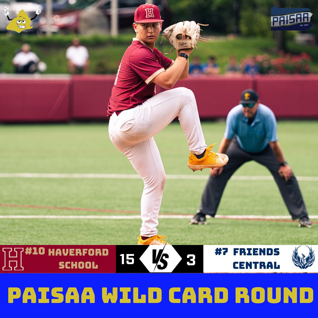 What an offensive explosion for The Haverford School 💥 

The Fords slugged four home runs off the bat of Zac Fuscaldo (2/3), Jaidyn Rivera (4/5), Pat White (2/3), and Thomas Lawler (1/4) to take down Friends Central by a 15-3 final. Jacob Horwitz picked up 7 K’s in the win.