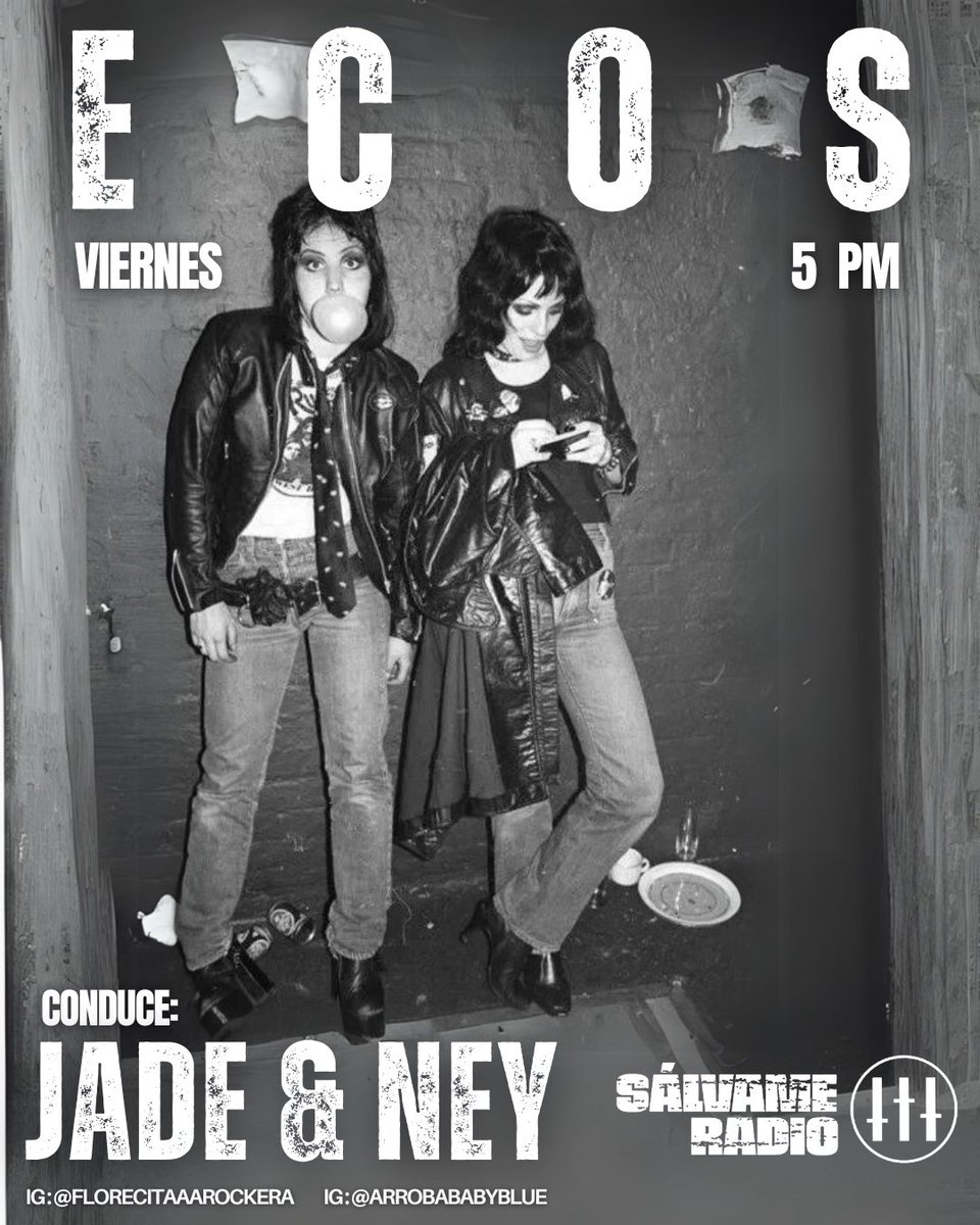 Viernes, 5 PM | Comunícate con Ney  @babyblue_eee  y Jade @florecitaaarockera utilizando #ECOS 
<a href="/ecosalvame/">Ecos SÁLVAME RADIO</a>

💊 Escúchalas en vivo o en su versión resucitada a la hora que quieras.

salvameradio.com/links