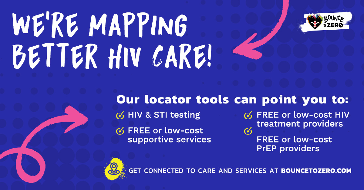 Bouncetozero's tweet image. Discover HIV services, testing, and treatment providers near you in the New Orleans metro area!
Our user-friendly locator tool makes it a breeze. Visit bouncetozero.com/services/ today.