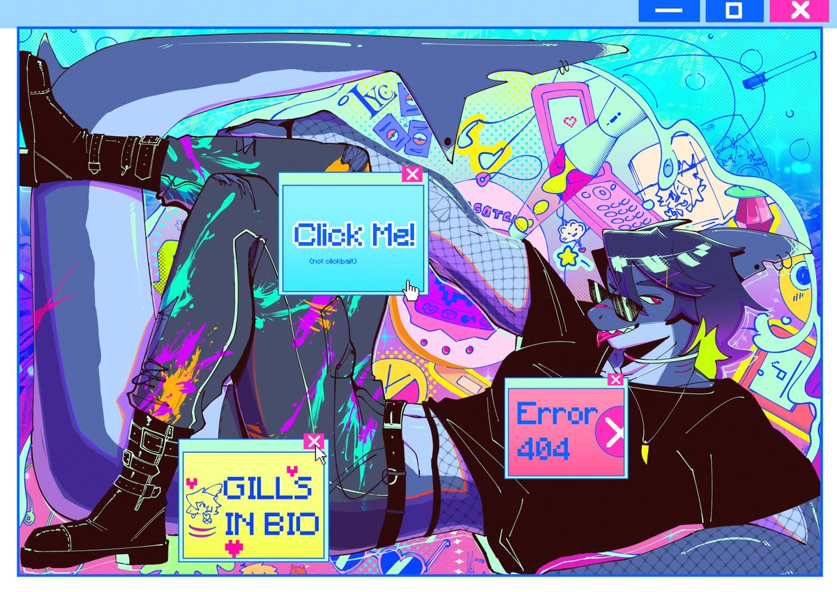 [OC] Meet Zael!! He's a friendly shark living in your computer~

♥️200 + 🔃20 and he'll show you what's hiding under those popups :O