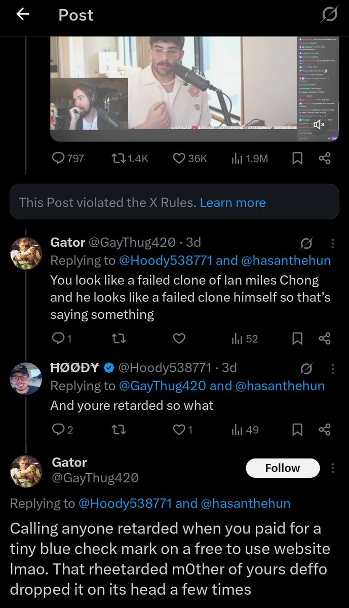 KnarledF's tweet photo. @GayThug420 Someone who engages in mindless arguments talking about "brainless slop" shows a lack of self awareness https://t.co/c0BW9Oilij