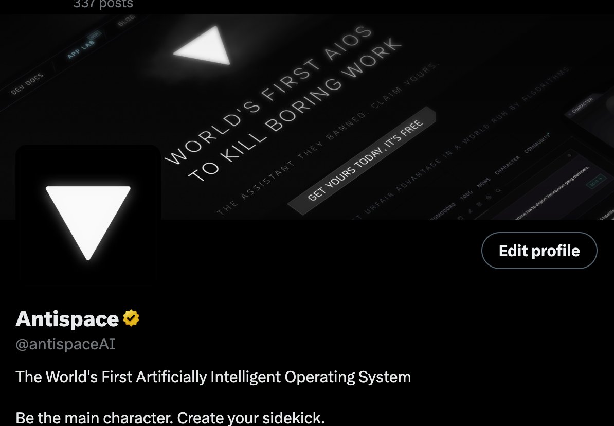 Antispace tweet media