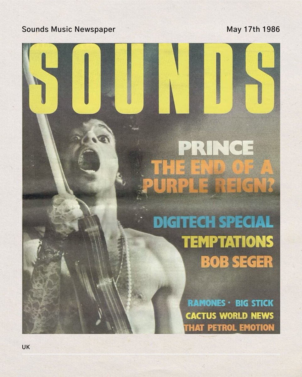 GlamSlamEscape's tweet photo. May 17th 1986 UK weekly music newspaper Sounds features Prince on the cover and in a double page article. You can read it on our blog stow here https://t.co/jSmRGAwBSK #Prince #Prince4Ever #PrinceHistory #PrinceLegacy #PrinceNewspaper #PrinceMagazine https://t.co/cM7BqVZOTy