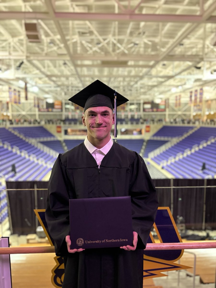 IASTATEAD's tweet photo. Congratulations to ⁦@jpollard_3⁩ on graduating from ⁦@northerniowa⁩ tonight. https://t.co/PRTEb25wle