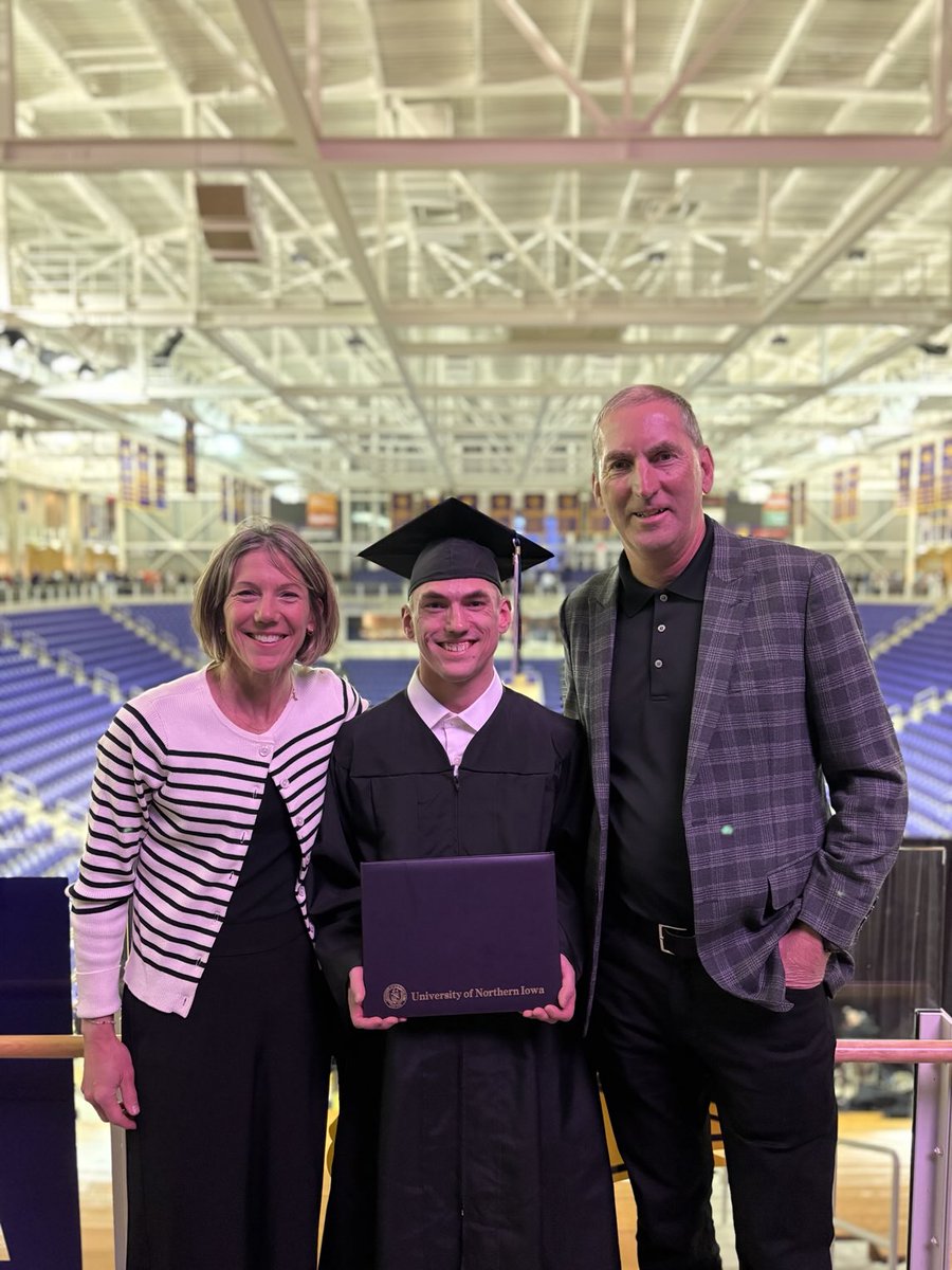 IASTATEAD's tweet photo. Congratulations to ⁦@jpollard_3⁩ on graduating from ⁦@northerniowa⁩ tonight. https://t.co/PRTEb25wle