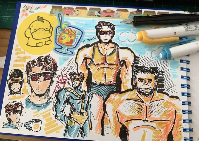 Fountain pen practice!
I wanna slowly fill in this old sketchbook I have. Theres this feeling drawing traditionally that digital art cant replicate… 