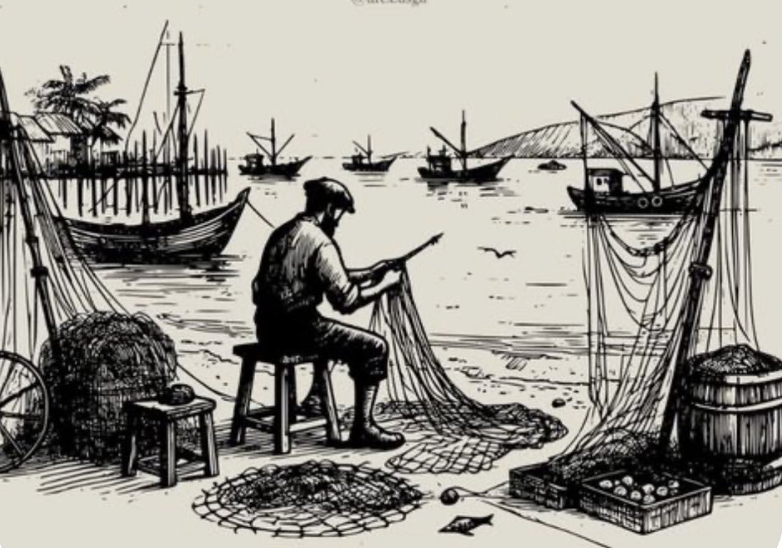 When the sea is too rough, wise fishermen don’t wait- they repair their nets.
In tough times, prepare. Sharpen your tools. Strengthen your mind.
Don’t do nothing- it’s about building what’s next.