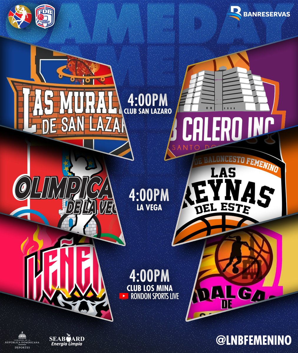 FedombalRD's tweet photo. 🔜 Acción sabatina en la #LNBF con tres partidos en agenda.
¿A quién apoyas en esta jornada?👇👇 https://t.co/B43ZJlrPxL