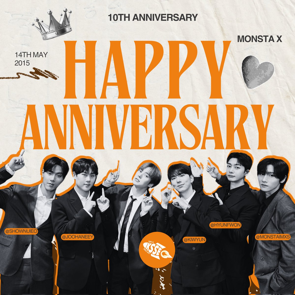 Happy 10th Anniversary, 𝐌𝐨𝐧𝐬𝐭𝐚 𝐗! Congrats on 10 amazing years of music, passion, and unforgettable memories! Thank you for inspiring 𝗠𝗼𝗻𝗯𝗲𝗯𝗲 with your strength and love every step of the way. Here's to more success, and powerful stages ahead. + <a href="/hyunfwon/">່Jacob</a>