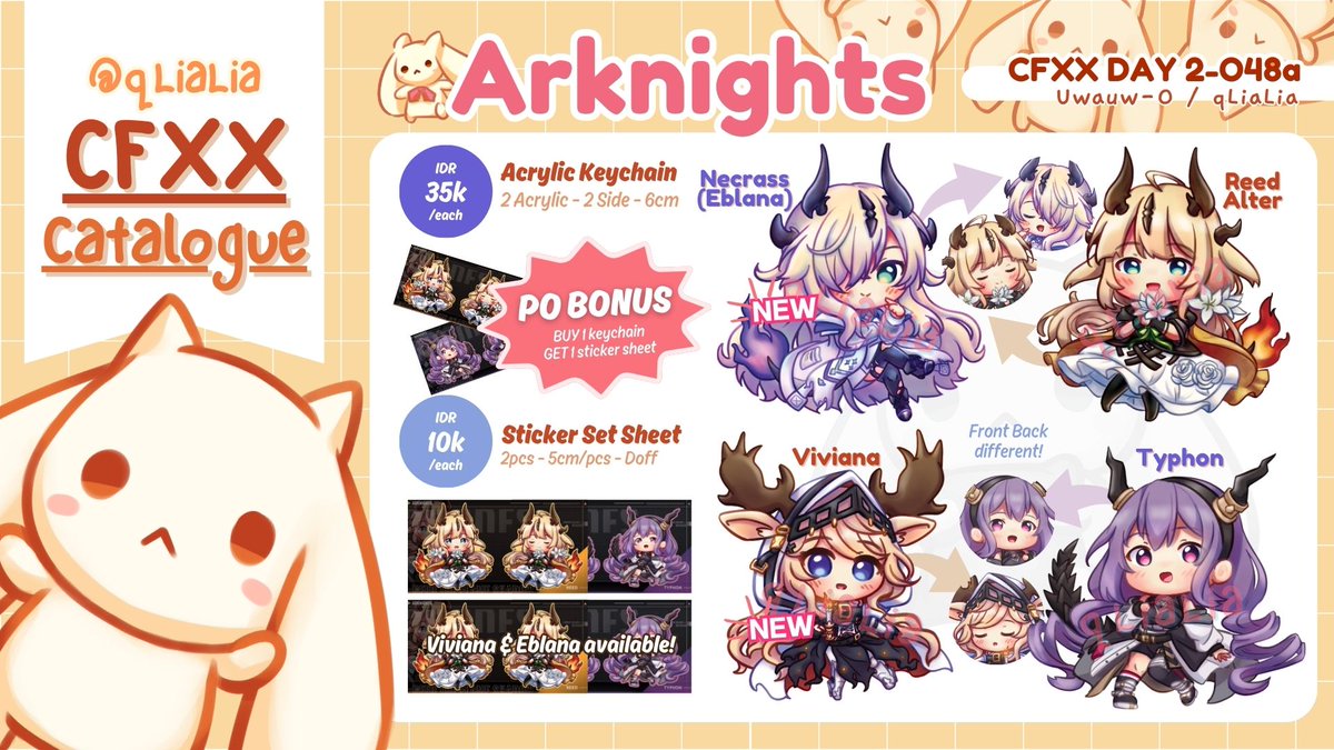 qLialia's tweet photo. #CFXX is here OA O?!! here is qLiaLia's catalogue!!!

📍Uwauw-O @ O48-a
📆Day 2 ONLY (25 May 2025)
🌿Fandom: Arknights, Hololive HoloID, Honkai Star Rail

🛒FLASH PO⚡️: (17-21 May 2025) 🔗https://t.co/IZqKGZVtiZ

Thanks for viewing &amp; shares! #COMIFURO20 #ComifuroXXcatalogue https://t.co/Mqtnq6tT9m