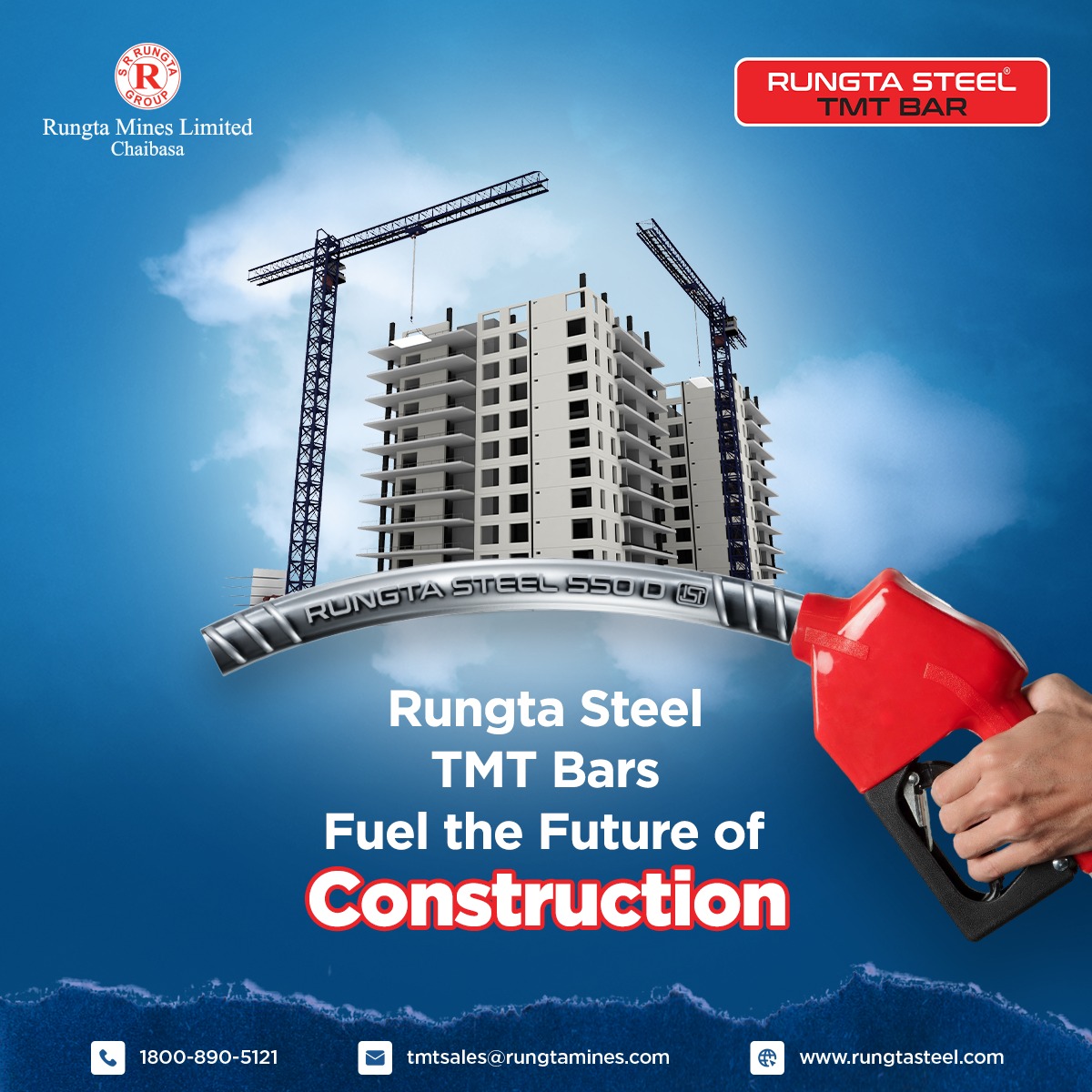 Fueling Dreams, One Structure at a Time. Rungta Steel TMT Bars, the power behind India’s most resilient constructions.

#RungtaSteeltmtbar#TMTBars#TMT550D#FuelTheFuture#SteelThatBuilds#ekdumsolid#rungtasteel