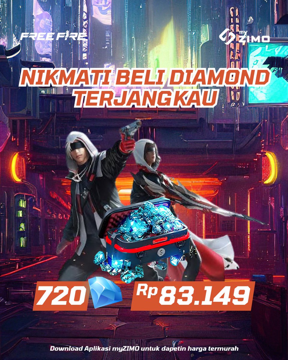zimoindonesia's tweet photo. TopUp Diamond Free Fire di myzimoindonesia pasti bisa jadi andalan kamu. Yuk cek di Aplikasi myZIMO! 

Pengen beli produk lain? (Canva Pro, Youtube Premium, Followers) Ya bisa dong, yuk Download sekarang juga! 

#FreeFire #GarenaFireFire #TopUpDiamond #TopUpGame https://t.co/yof0AvVrCs