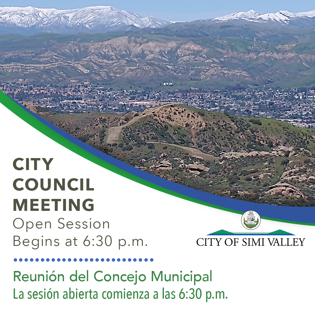 Open Session for the Monday, May 19, 2025 Simi Valley City Council Meeting begins at 6:30 p.m. at City Hall.  

Participation and viewing instructions are available on the City's home page: simivalley.org 

#SimiValley #CityCouncil