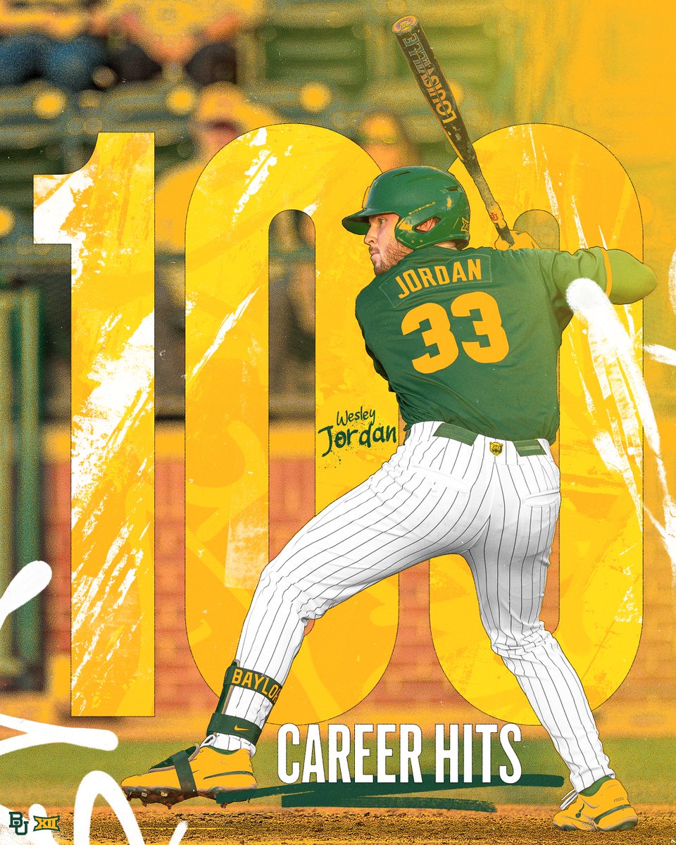 BaylorBaseball's tweet photo. 💯 career hits for the slugger @wesley_jordan12 

#SicEm 🐻⚾️ | #Together https://t.co/gMC5Pxl1OU
