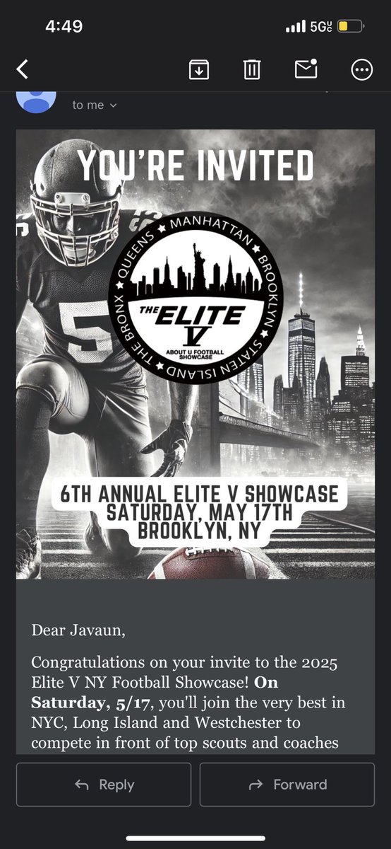 Tomorrow I will be competing at the Elite V showcase. <a href="/LuHiFootball/">LuHi Football</a> <a href="/CoachLiteFeet/">Coach Tiquan Garner</a> <a href="/EliteVShowcase/">Elite V Showcase</a> <a href="/jared_valluzzi/">Jared Valluzzi</a>