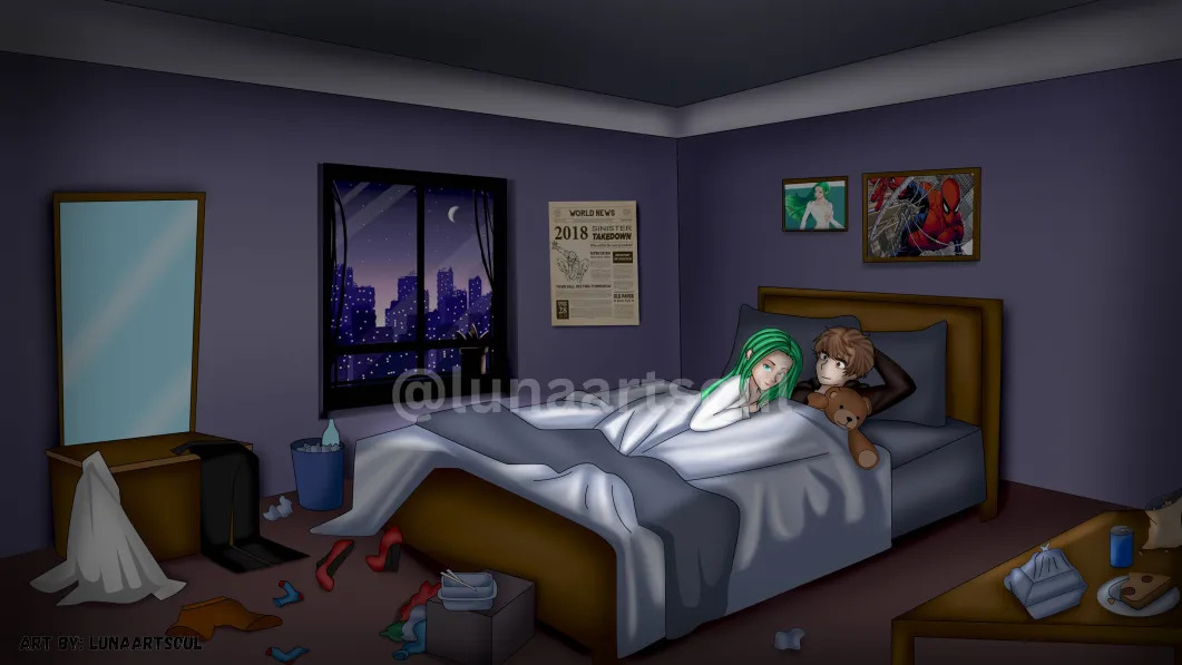 Comfort in the Chaos

#ComfortInTheChaos #RelatableArt #SafeSpaceVibes #HeLovesHerStill #POVYoureSafe #MentalHealthAwareness #LateNightFeels #WarmBedColdWorld #AnimeMood #CoupleAesthetic #RainyNightVibes #UnderTheCovers #CharacterFeels
#CommissionedArt #EmotionalArt
