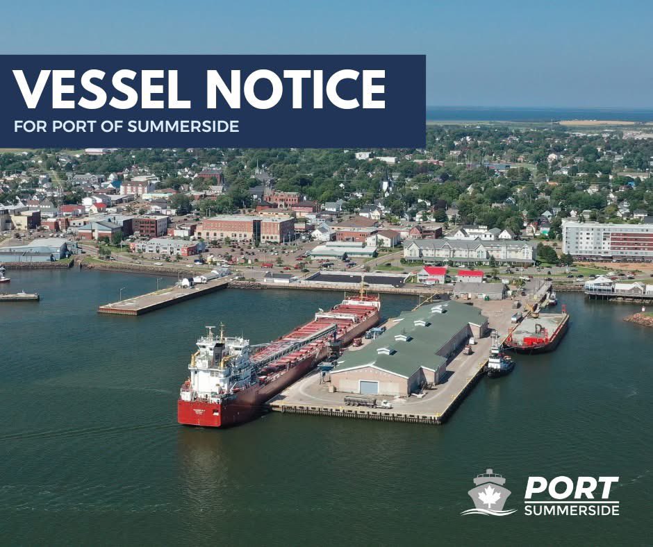 🚢 The MV Baie St. Paul is expected at Port tomorrow mid-afternoon with truck traffic going East. Discharge operations are expected to take 10-12 hours.

#Summerside