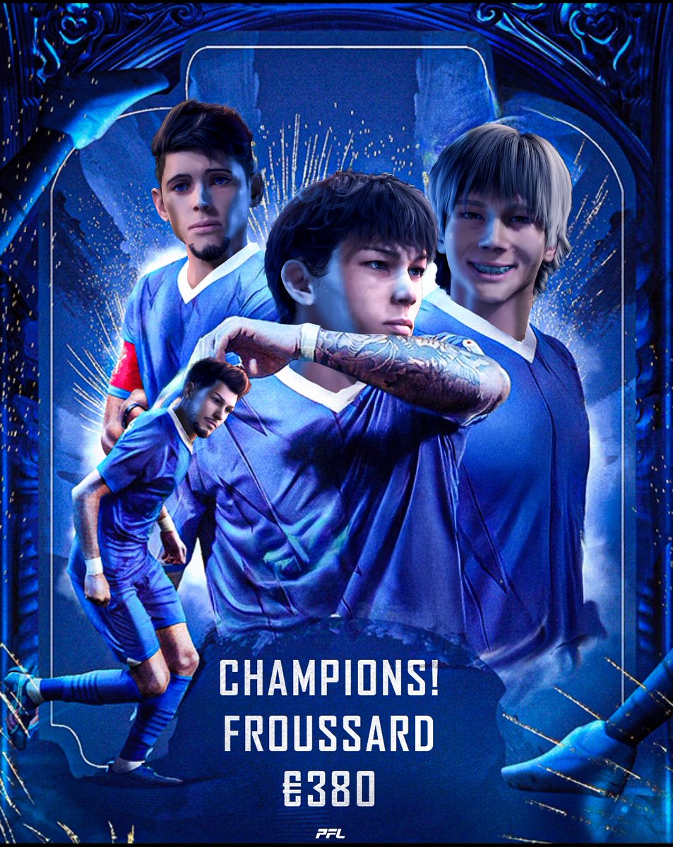 🏆PFL CashCup Champions! #32
👥 Froussard
⚽️ <a href="/EASPORTSFC/">EA SPORTS FC</a> 

👊 Congratulations to Team Froussard on their hard-earned victory in the CashCup! Thanks to everyone who participated.

💰€380

🏆Road to Champions!

W✅ vs <a href="/famaesports/">FC Famalicão Esports</a> (Quarter Final - 1-0)
W✅ vs <a href="/EuropaEsports/">CE Europa eSports</a> ( Semi
