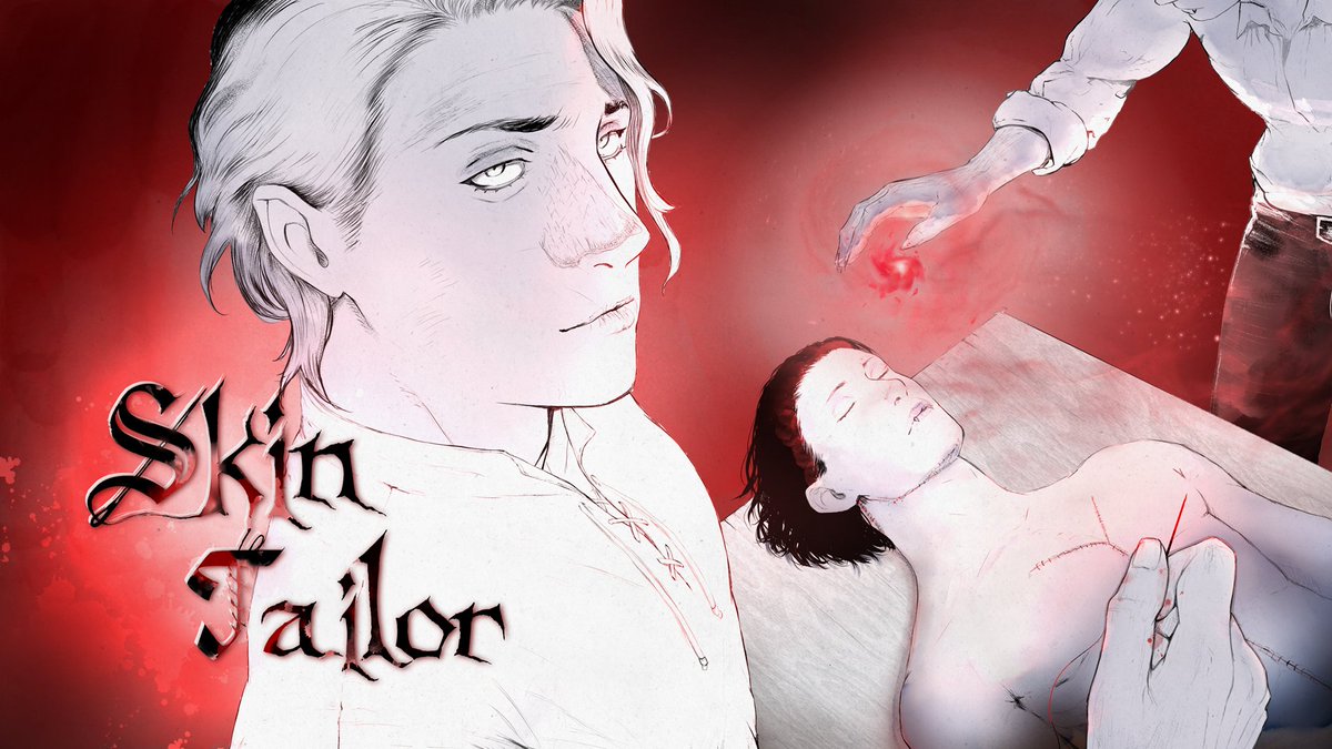 🩸Key Art Reveal !🪡
Skin Tailor, a horror dress up game, is the next game we'll be working on!

Some of the features:
- Skin Monsters
- Equip the disguises you made out of their skin
- Queer vampire companion

Wishlist here shorturl.at/irS8x