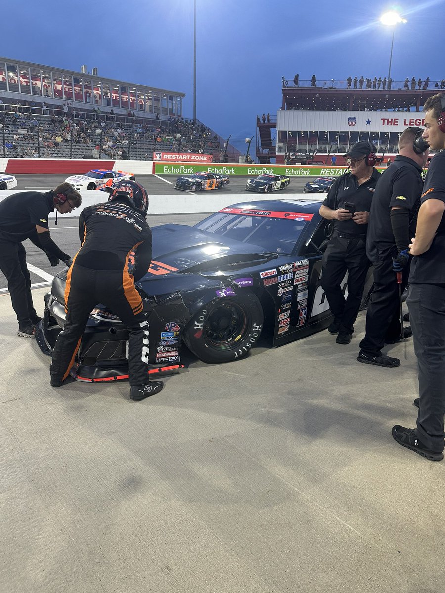 Pinnacle Racing Group (@raceprg) on Twitter photo Caution lap 1 - #28 had nowhere to go. <a href="/LandonSHuffman/">LandonSHuffmanRacing</a> is out of the car trying to help the crew fix the car to get back on track. Caution lap 1 - #28 had nowhere to go. <a href="/LandonSHuffman/">LandonSHuffmanRacing</a> is out of the car trying to help the crew fix the car to get back on track.