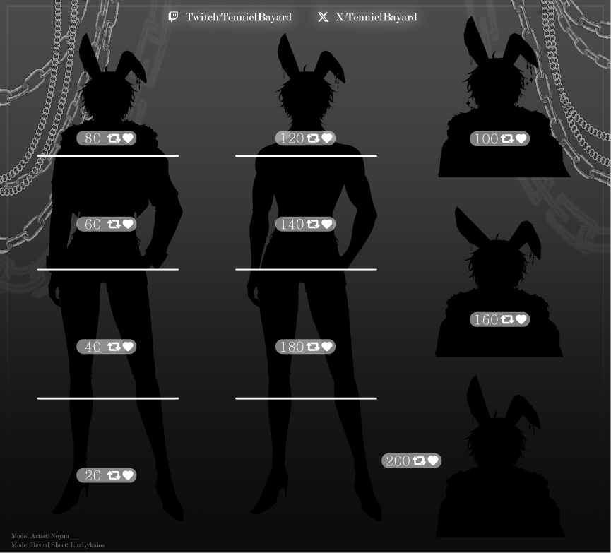 TennielBayard's tweet photo. ✨STREAM ONLY MODEL REVEAL✨

For the duration of my funeral stream I will have my model reveal up! However far we get within the stream is all we'll get of the 2.0 until the official debut date!! 

Model Reveal: @LuzLykaios 
Model By: @noyu_envt https://t.co/pzv0mxd2yn