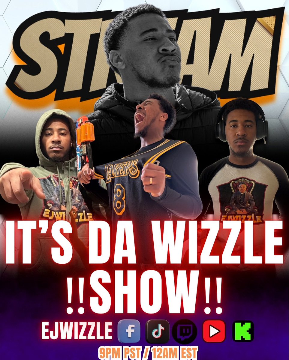 ejwizzle's tweet photo. YEA YEA YEA WE BACK IN FULL EFFECT AND IT’S FINNA BE STRAIGHT HEAT TONIGHT!! You already know how we get down—vibes on 100, energy unmatched, and the whole gang tappin’ in! It all kicks off TONIGHT at 9PM PST / 12AM EST and trust me… it’s going ALL THE WAY UP! We’ve been gone for a minute but we coming back with pressure, so pull up, bring the energy, and let’s make it a movie. Search ejwizzle on ALL platforms—Twitch, Kick, Facebook, YouTube, Instagram. Don’t meet us there, beat us there!! LET’S GET IT! #stream #content #streamers #vibes #turnup #twitch #youtube #tiktok #facebook #kickstreaming #itsdawizzleshow #wizzleteam #MRWIZZLE