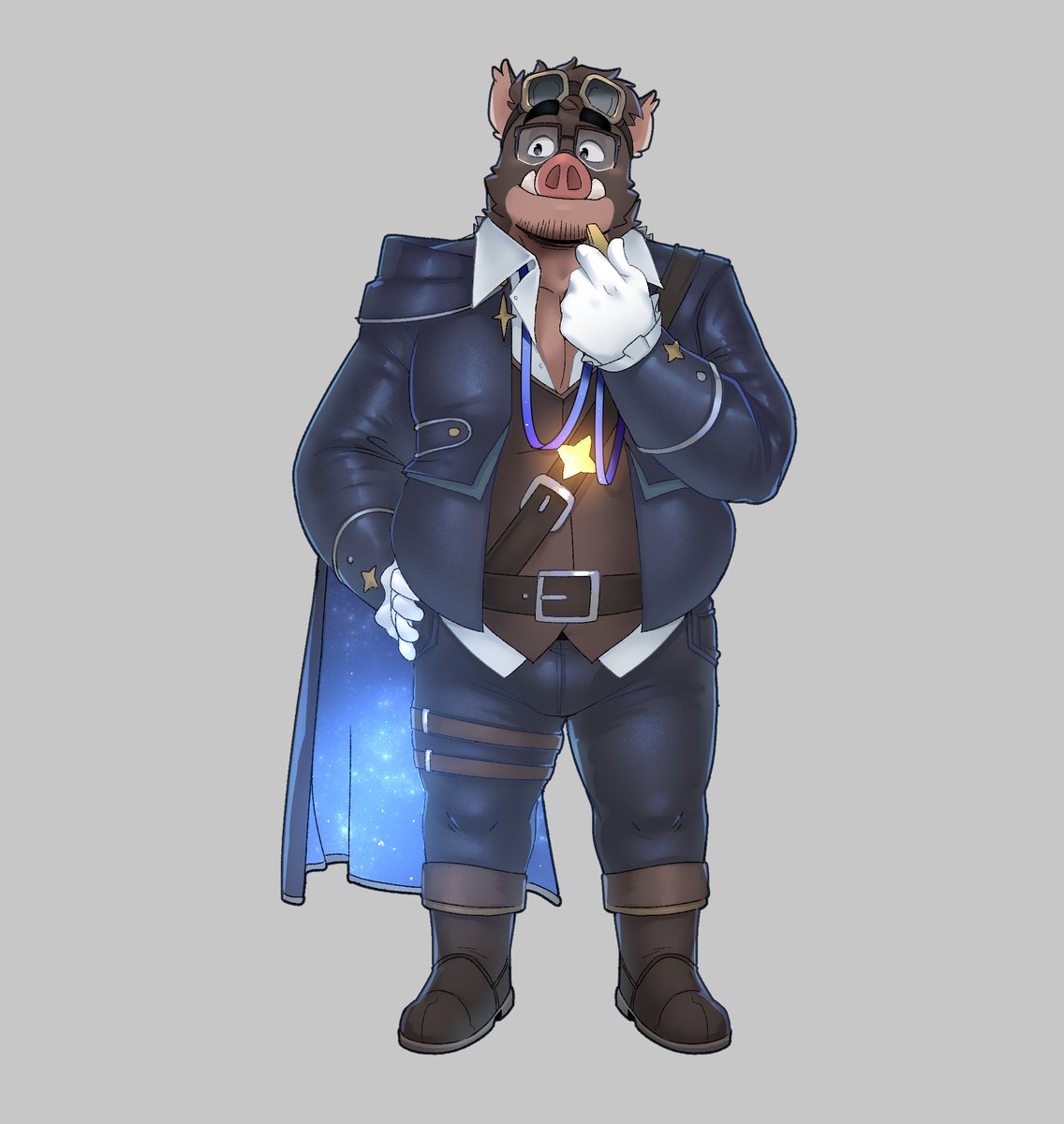 Starlight Trailblazer. 🌌✨
There are more versions of him but hmmm where could they be...

We had a challenge between some friends to make our OC sonas a gacha units.