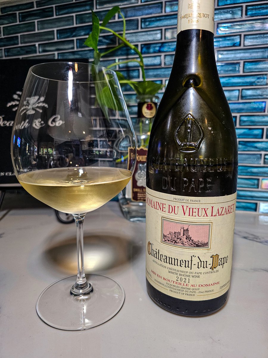 A white Chateauneuf du Pape with dinner.