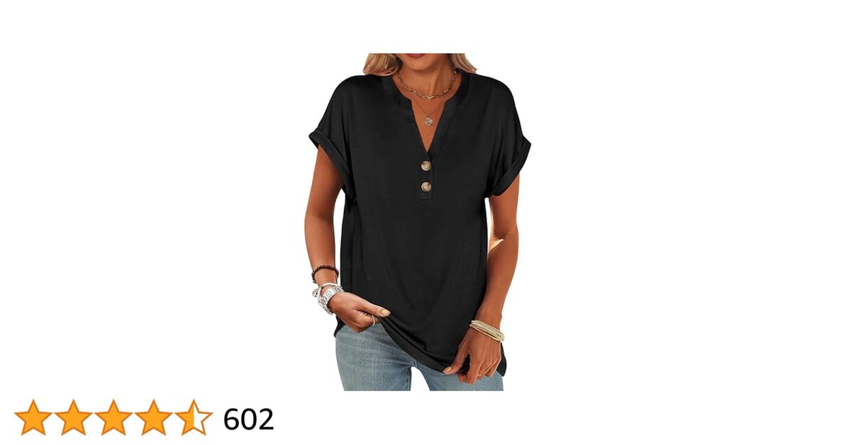 AmazonFindsAA's tweet photo. ANRABESS Womens Short Sleeve Henley Tops V Neck Dressy Casual Loose Fit Shirts Summer Flowy Blouses 2025 Trendy Clothes https://t.co/Dnd02WR6t5 #Amazon #affiliate #viral #anrabess #trending #funny #product #bestseller #women #shortsleeve #clothing #henley #casual #summer https://t.co/91eL9iZJYb