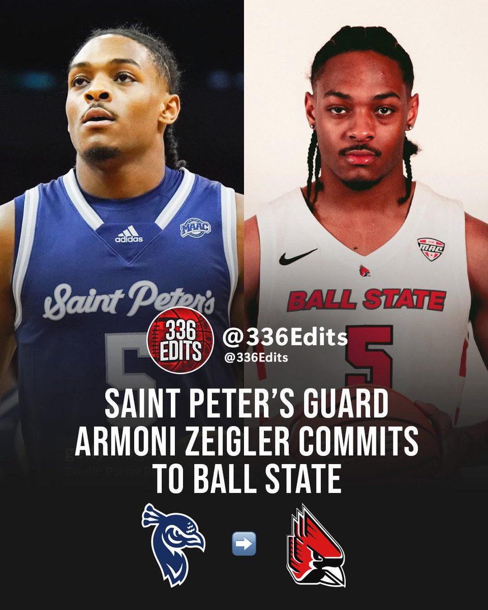 NEWS: Saint Peter’s transfer Armoni Zeigler has committed to Ball State, he tells 336Edits.

The 6-4 guard averaged 11.1 points and 6.1 rebounds this season.