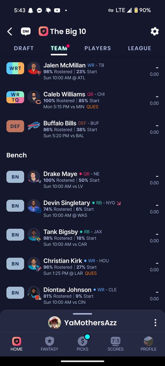 dburger23's tweet photo. @4WhomJBellTolls 
One year into my dynasty. This is where I'm at. What direction do you think I should go with my team? 

Taxi squad: Isaiah Davis, Braelon Allen, Mingo, Mims and Kendre Miller https://t.co/0EagoOLKJ9