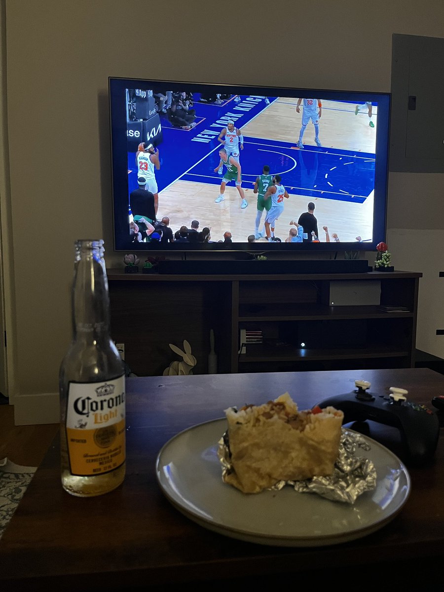 Chipotle, corona, and knicks basketball. Hola