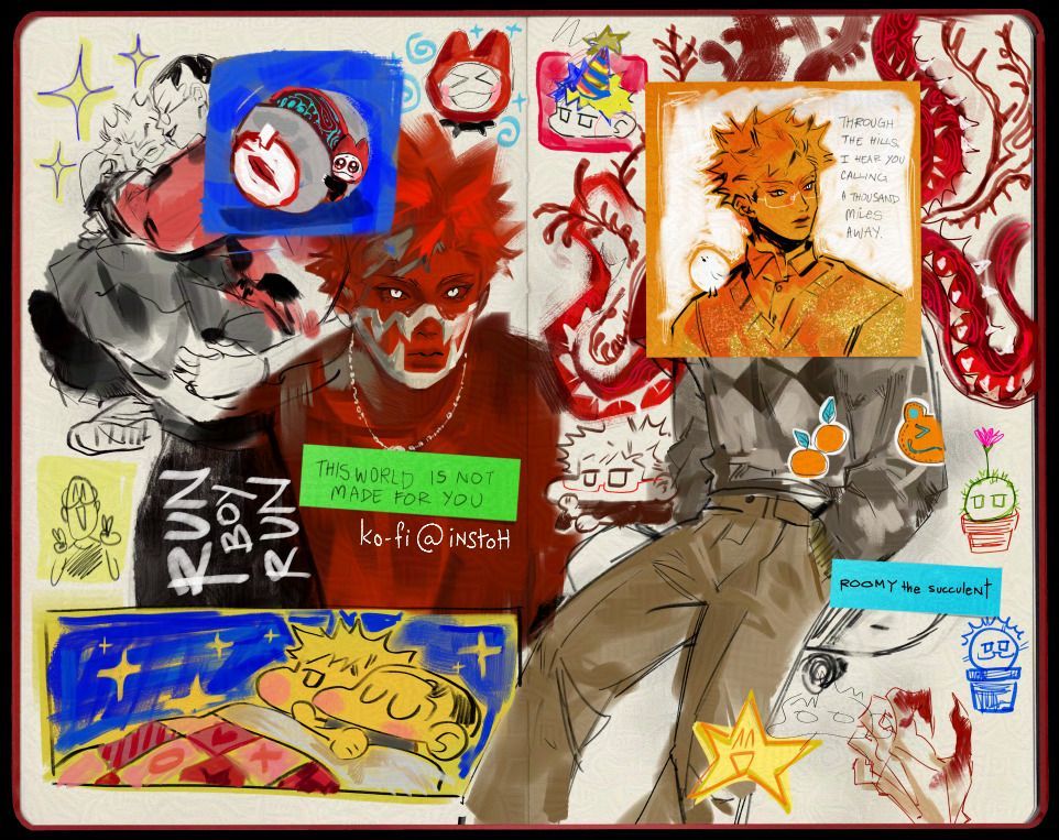 shrimplify's tweet image. No time to pull out supplies to fill a physical sketchbook so a digital one it is.
