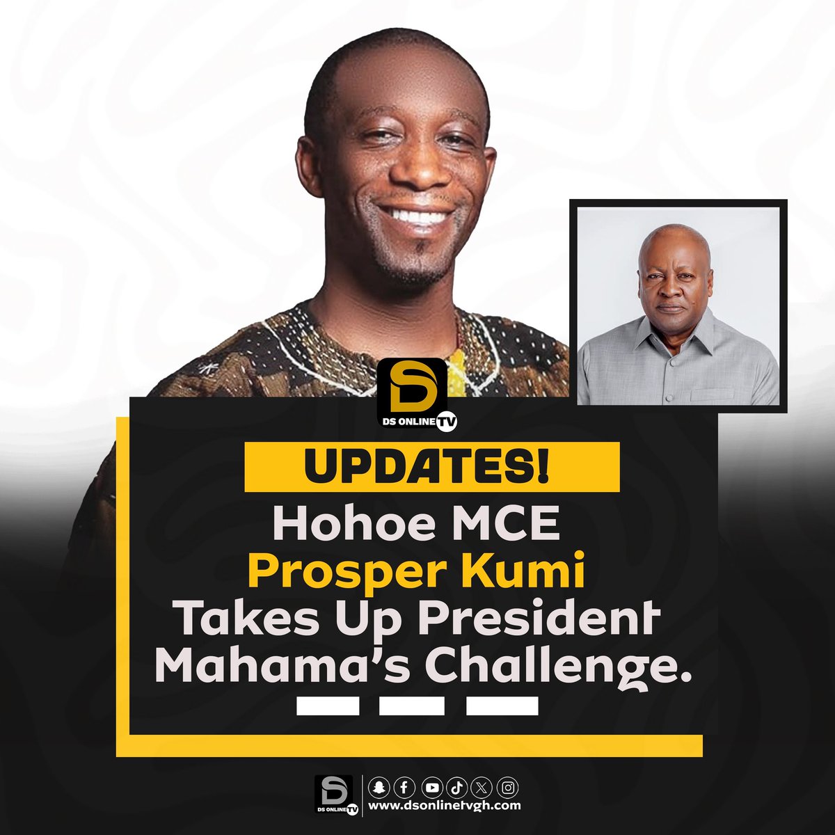 MCE Prosper Kumi Takes Up President Mahama’s Challenge
Honourable Prosper Kumi, the Municipal Chief Executive (MCE) for Hohoe Municipality in the Volta Region, says he has been given a significant task by President John Dramani Mahama.
youtu.be/h_oDTf8nvbE